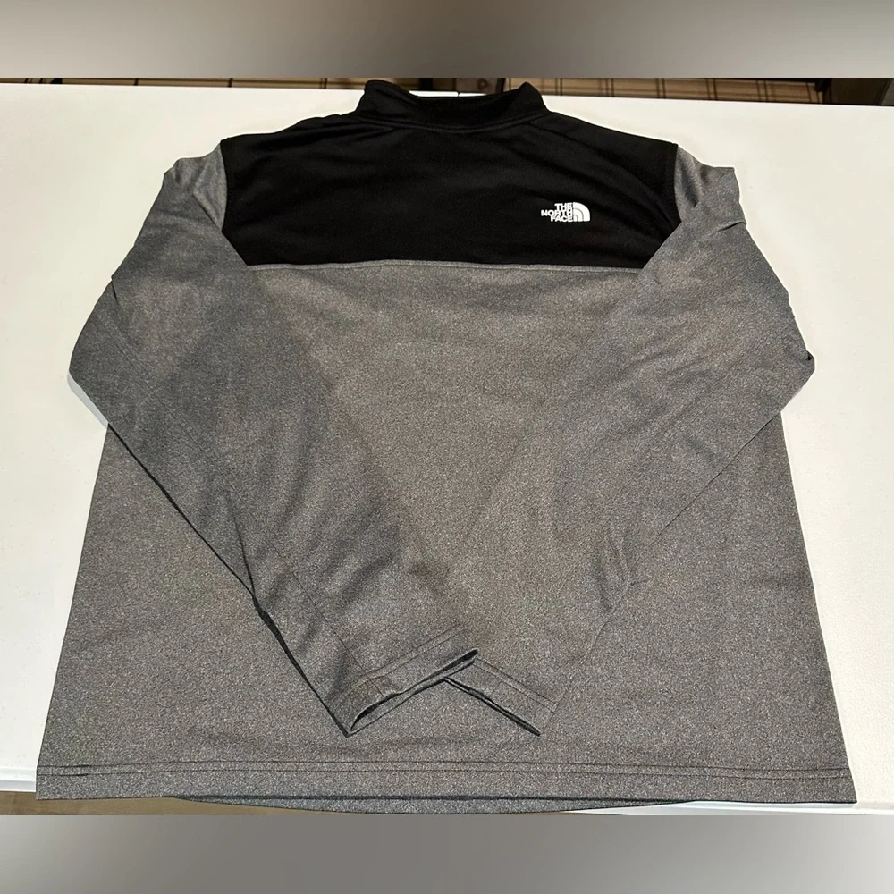 The‎ North Face Quarter Zip Pullover Men's Gray Black Jacket Large Pullover Soft